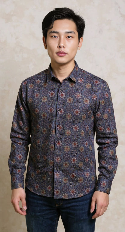 Digital flower printed shirt