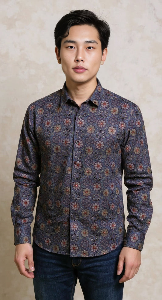 Digital flower printed shirt