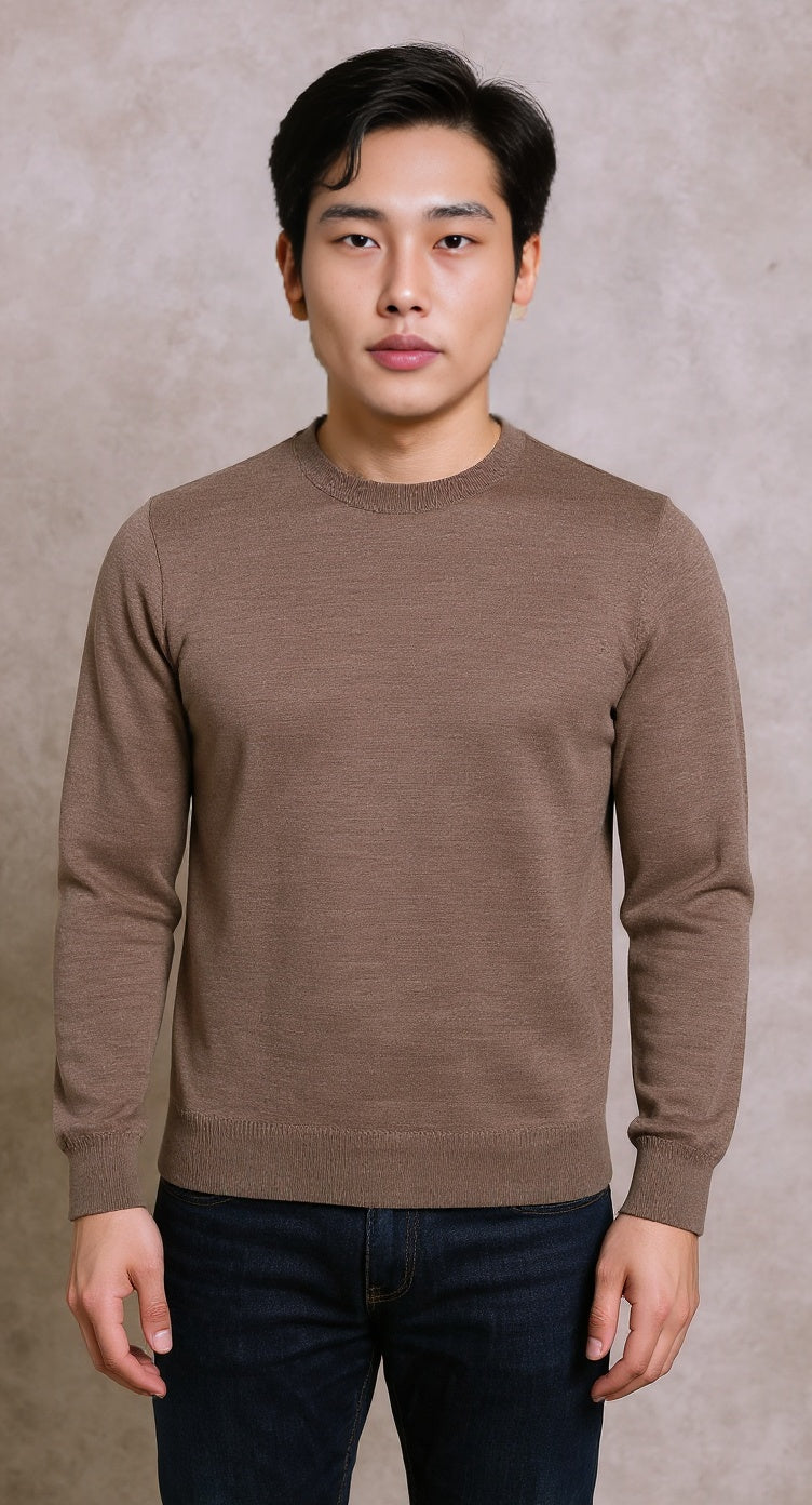 Mousse 100% merino knitted crew neck