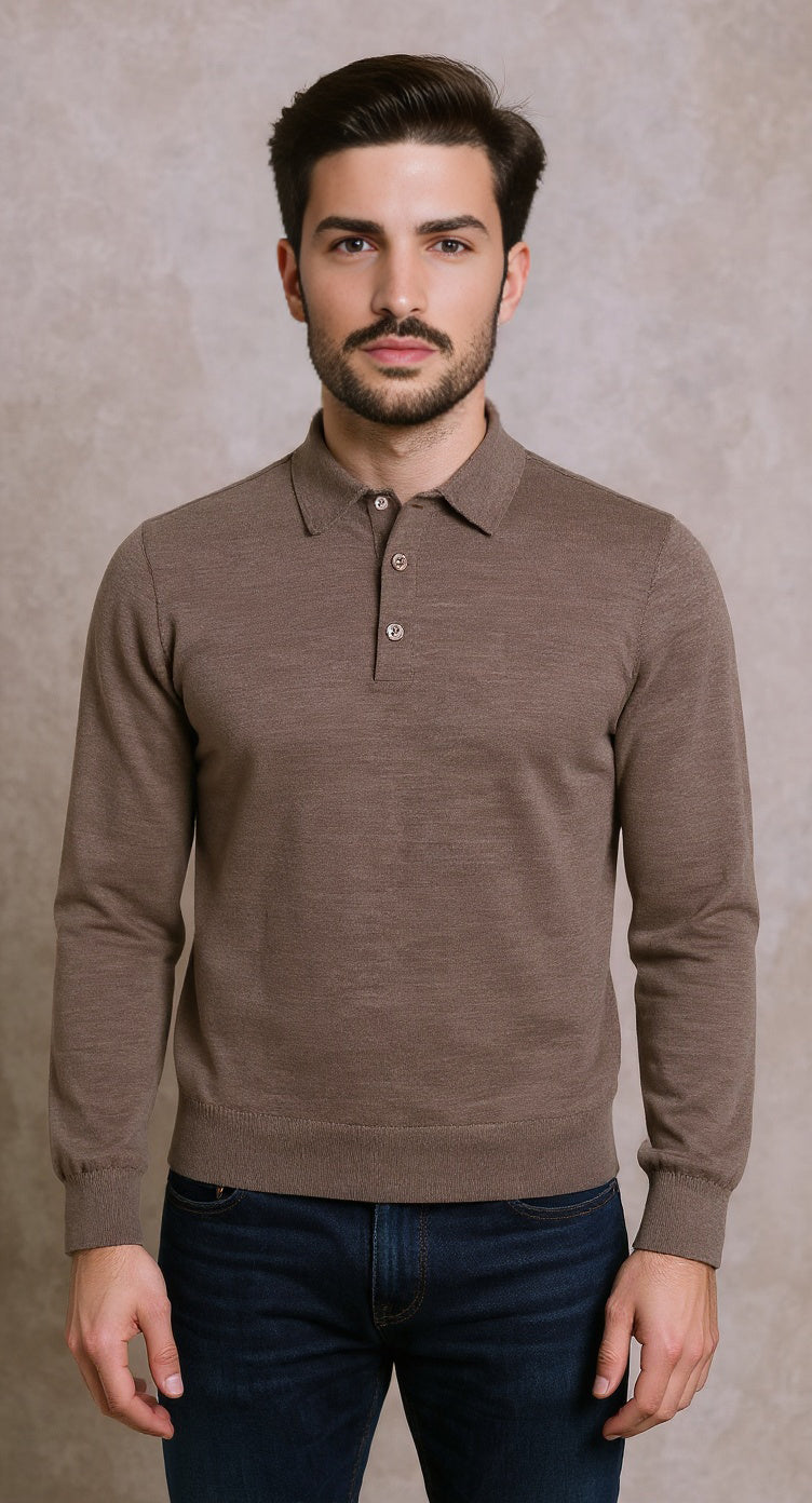 Mousse 100% merino knitted polo